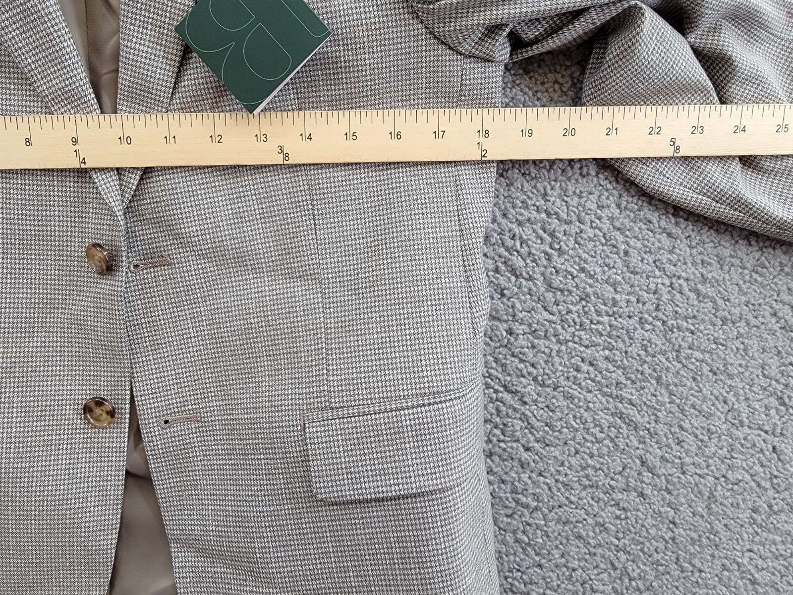 B By Brooks Brothers Classic Stretch Suit Jacket Big Boys 16R Brown/Cream L/S - Picture 6 of 18