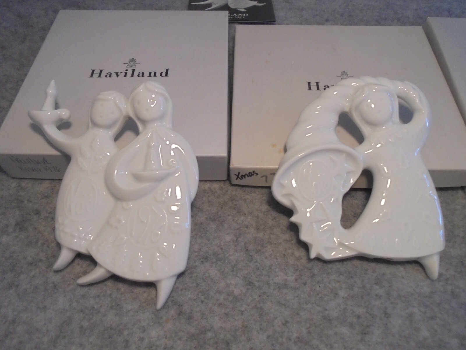 Vintage HAVILAND Porcelain Limoges Christmas Tree Ornaments Lot of 10 1971-1979