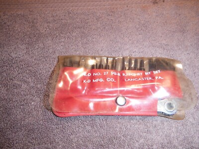 Vintage K-D Tools Ratchet Bit Set 27-SG-R  Lancaster, PA USA