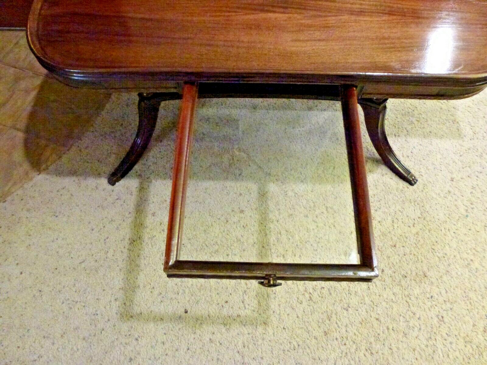 Vintage, Unique, DUNCAN PHYFE Occasional Table, 1940s ,3 Drawers,  Brass Feet VG