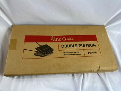 NEW Uno Casa Double Pie Iron Sandwich Maker Japanese Cast Iron Campfire Cooking