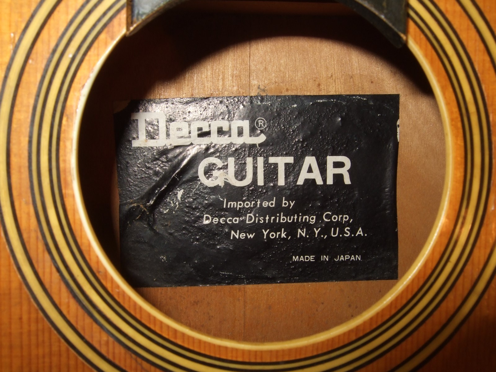 1960s Decca Made In Japan Natural Acoustic Guitar  Imported By Decca Ny NY Needs
