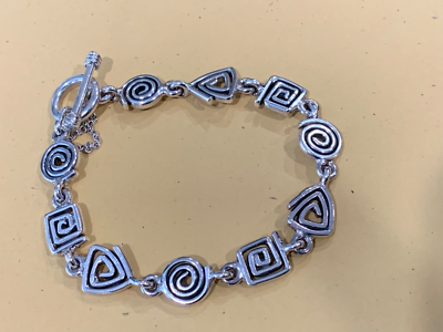 SILPADA Sterling Silver Geometric Shapes Bracelet B0393 EUC eBay