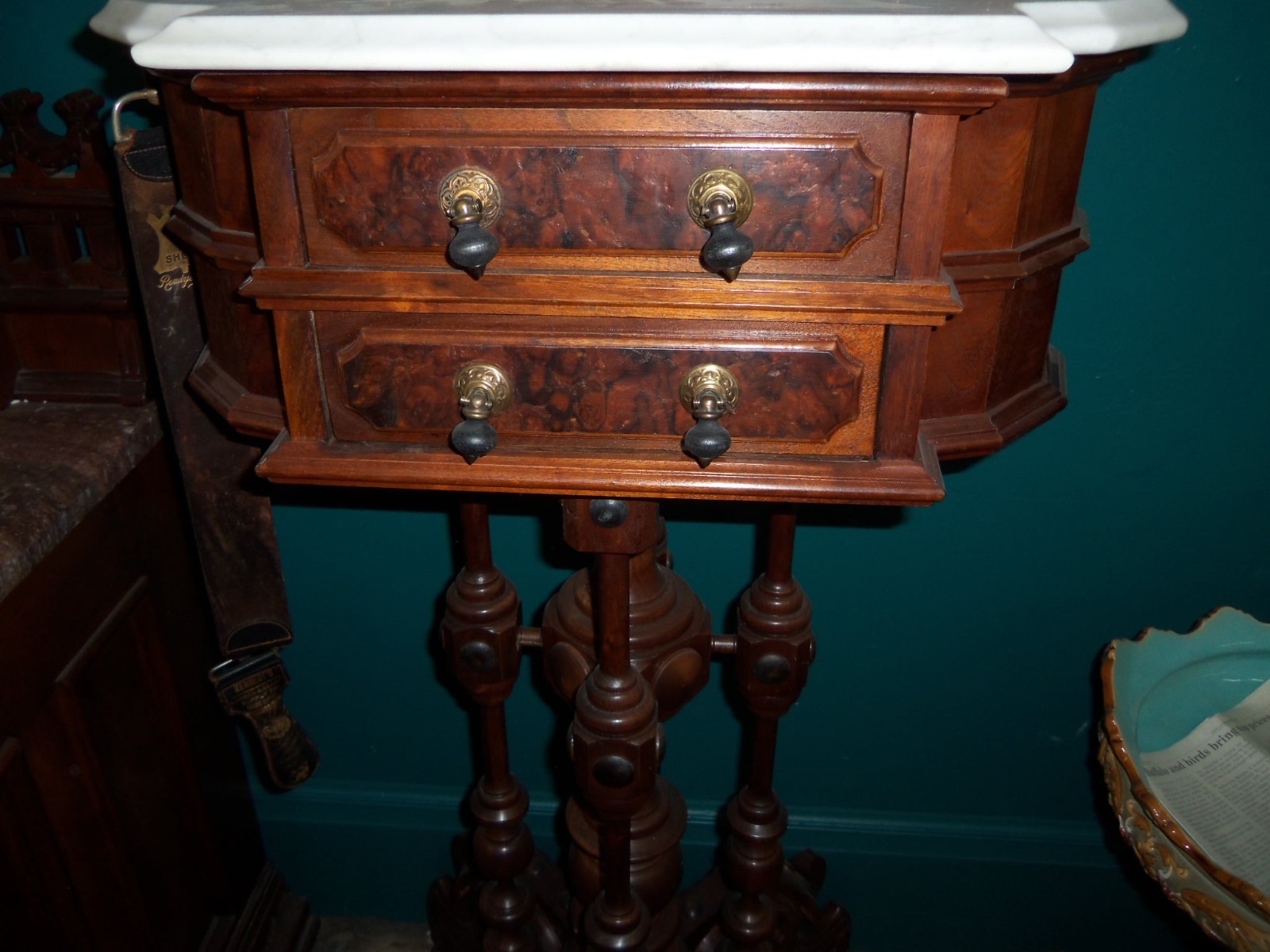 Victorian Gentlemans Shaving Stand w/ Mirror