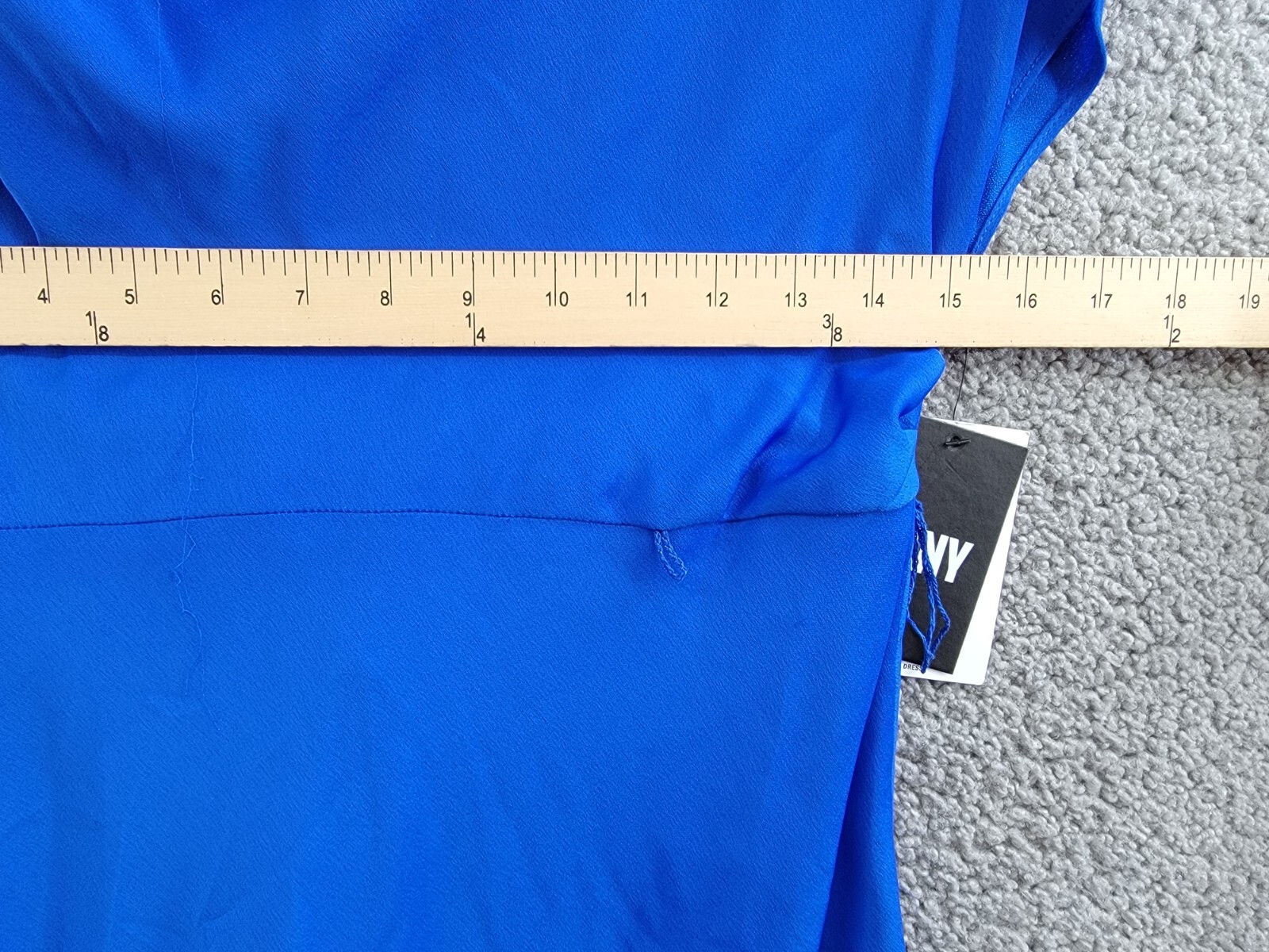 DKNY Cowlneck Dolman-Sleeve Belted Midi Dress Womens 6 Sapphire Side Zip Closure - Picture 6 of 16