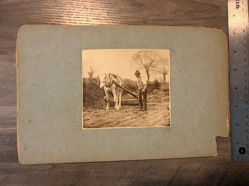 Vintage Original Charles Henry Miller Photograph of Plowing Farmer