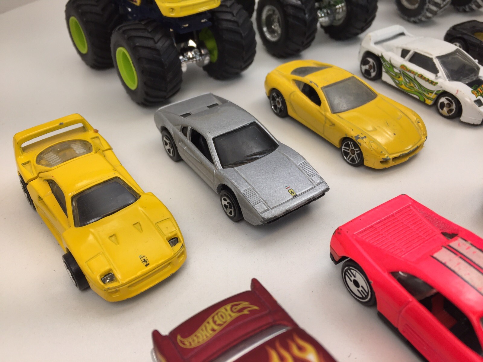 Hot Wheels Monster Trucks and Ferraris.