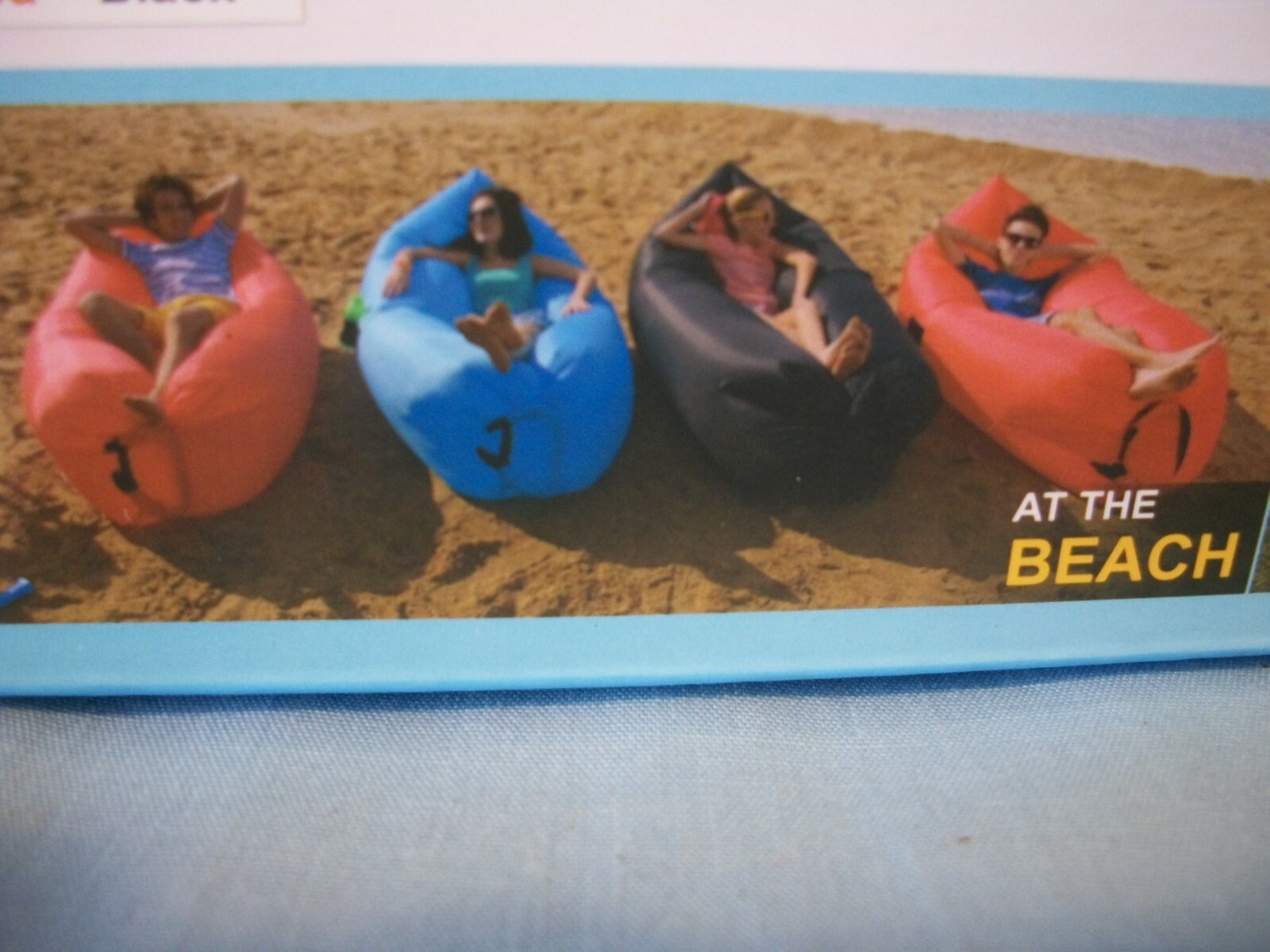 Zuru Air Chair Lounger Portable Holder Pocket Black Beach Park Furniture