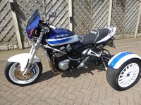 SUZUKI GSX 1400 TRIKE 52 REG BILLET YOKES AKRAPOVIC UPSIDE DOWN FRONT END  