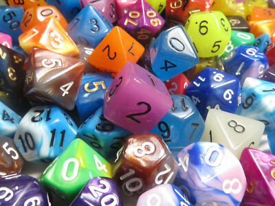 THREE - RPG Dice Set of 7 of Mixed Diced
