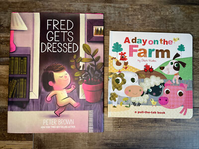 Fred Gets Dressed & A Day On The Farm, 2 Children s Book Lot Hardcover, Pictures