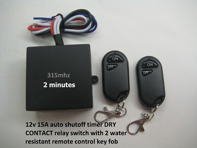 12V 15A 315MHZ 2 minutes auto shutoff relay switch with 2 remote control TP100-2