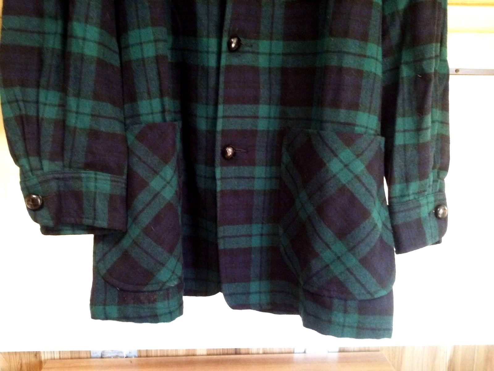 Pendleton Flannel Plaid Blazer Button Down Womens Size S 100% Pure Virgin Wool