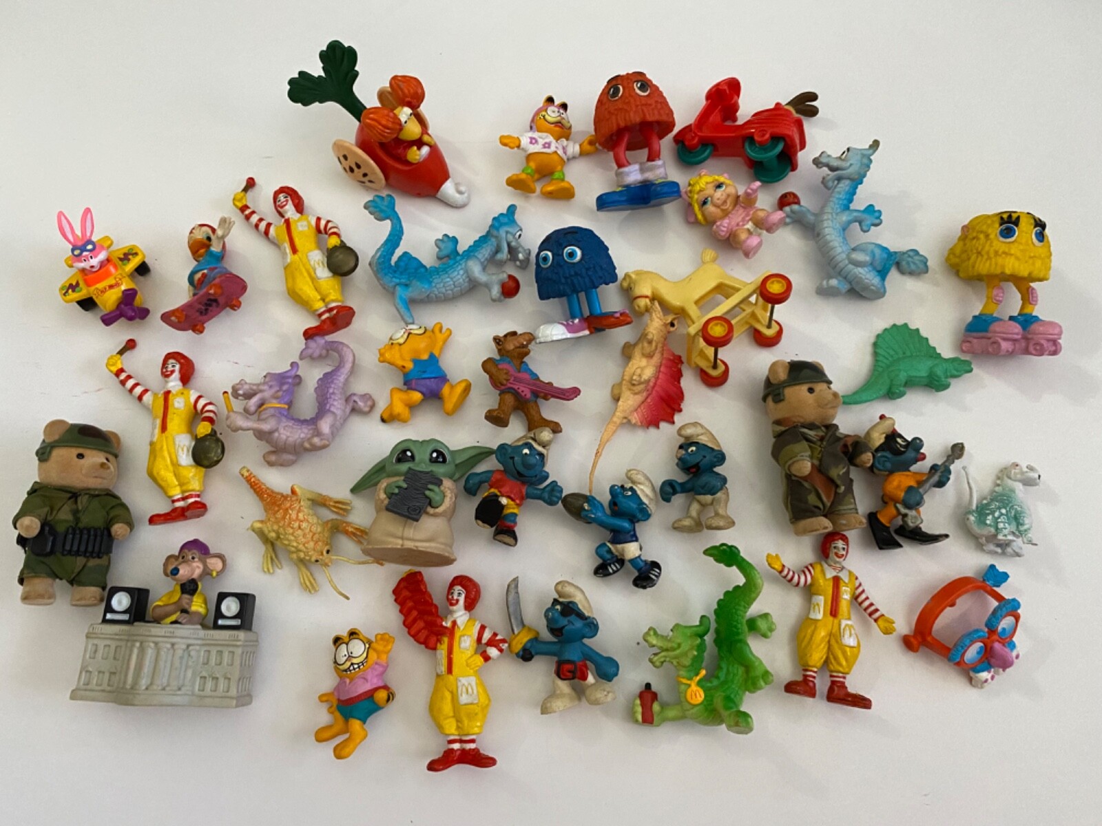 Vintage Lot of Plastic McDonalds & Cartoon Character Miniature Toys