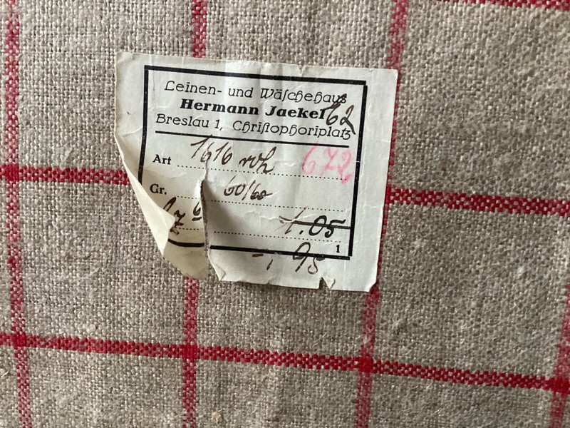 4 GeschirrtÃ¼Cher Breslau Etikett  Vorkriegszeit  Aus Breslau