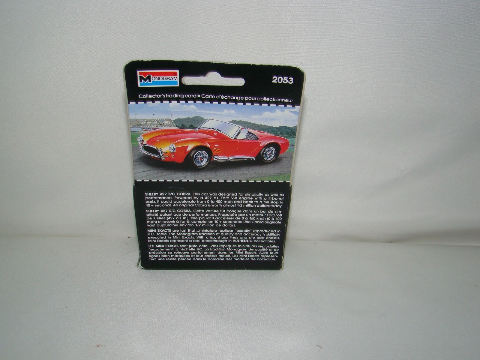 B38 Monogram Mini Exacts 1:87 H.O. scale Shelby 427 S/C Cobra (2053)- New 1990