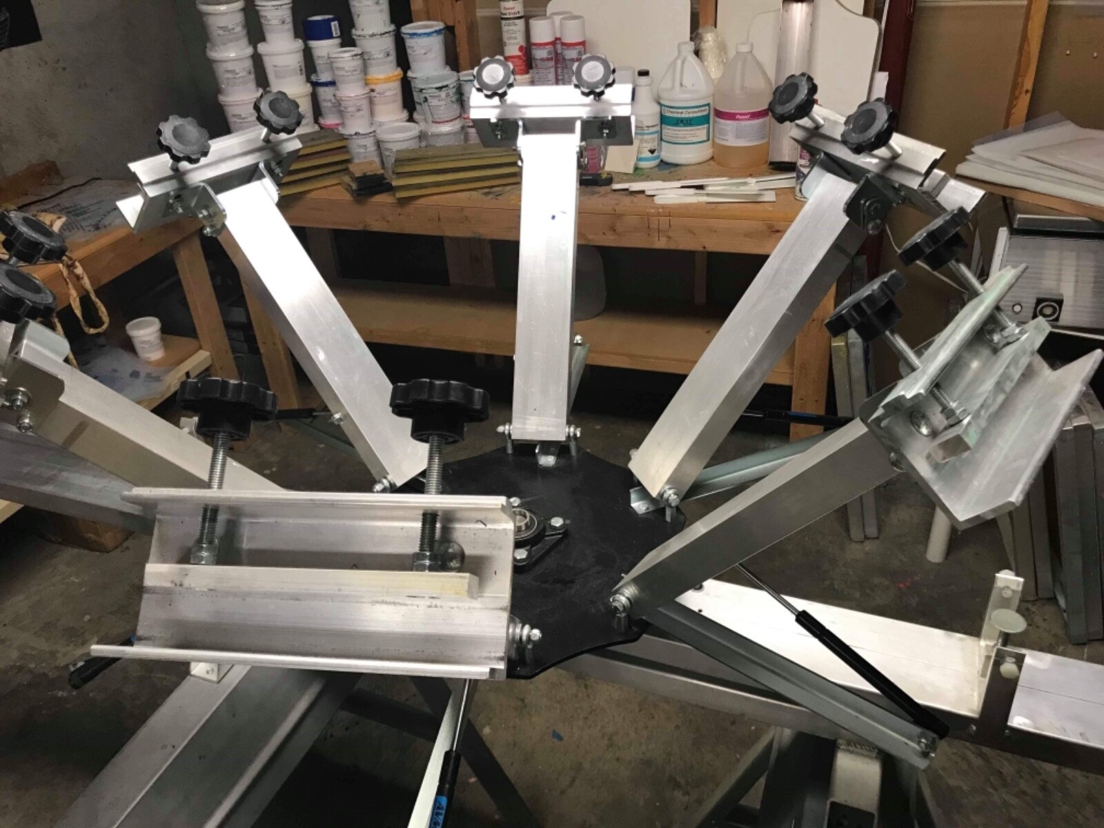 screen printing press 6 color 2 station manual T-shirt screening tabletop bundle