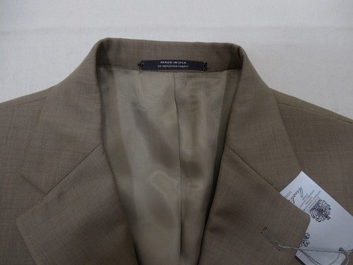 Austin Reed Mens 100% Wool Sport Coat Blazer Jacket Camel Brown Khaki 39R $350
