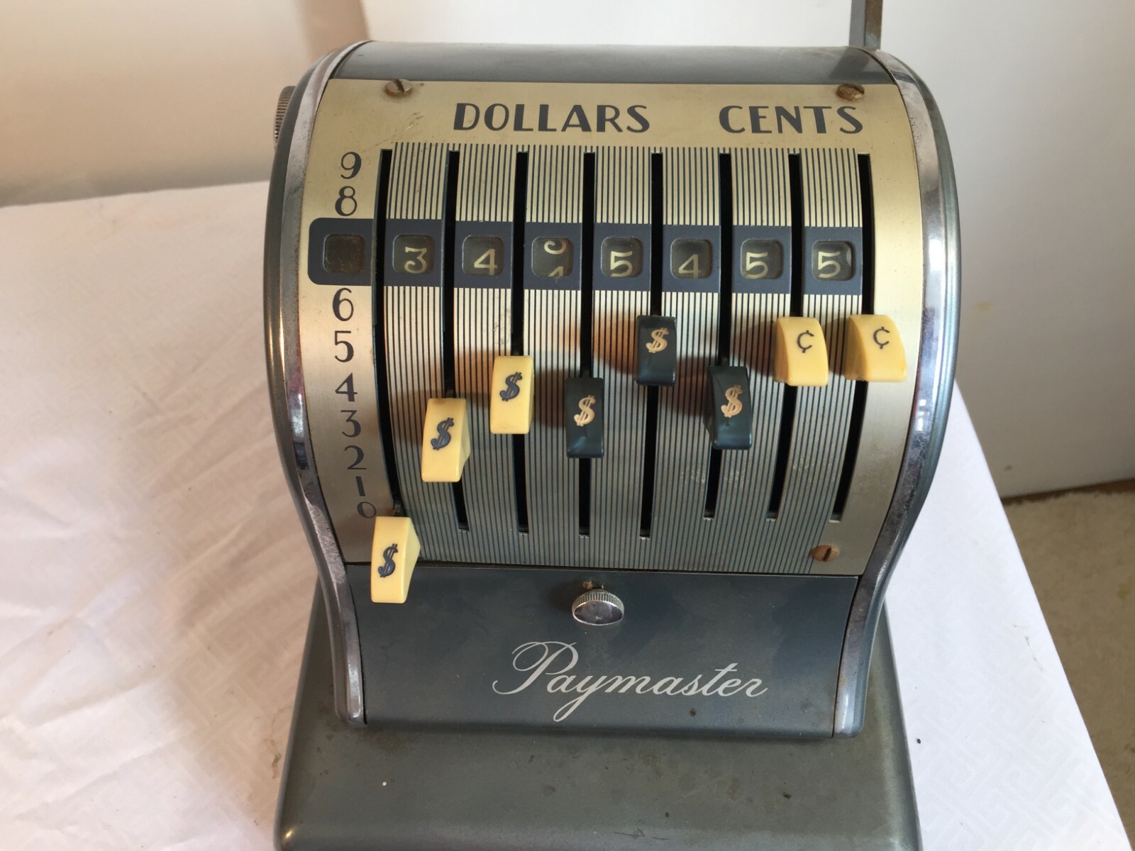 Vintage Paymaster S-600 Check Writing Printing Machine ~ w/ Key, Cover WORKS