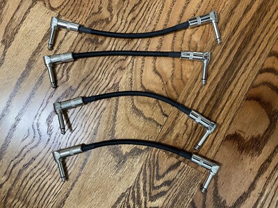 Strukture 4 Pack 6'' patch cable Right angle ends, Black Woven