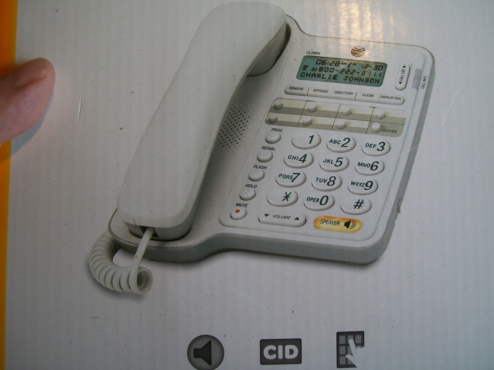 AT&T Corded Speakerphone w Owners Manual CL2909