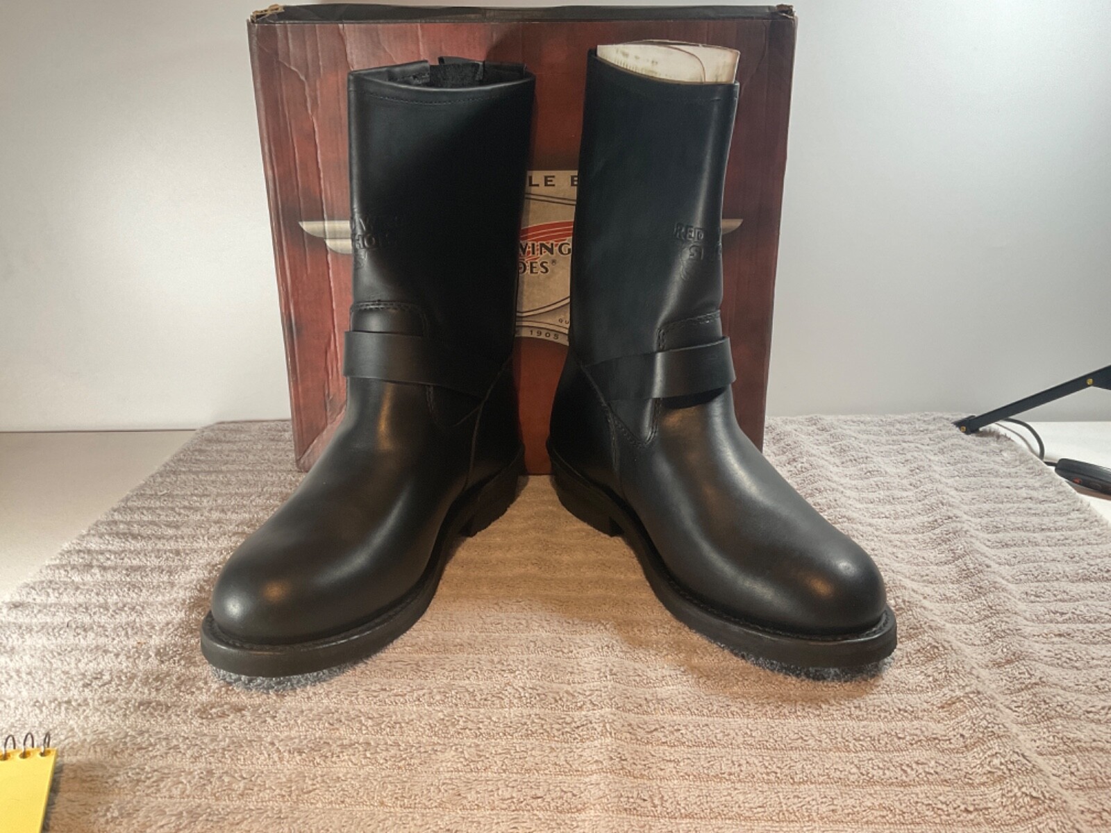 Pre-owned Red Wing Shoes Red Wing 968 Motorcycle Boots Multiple Sizes (soft Toe) In Black