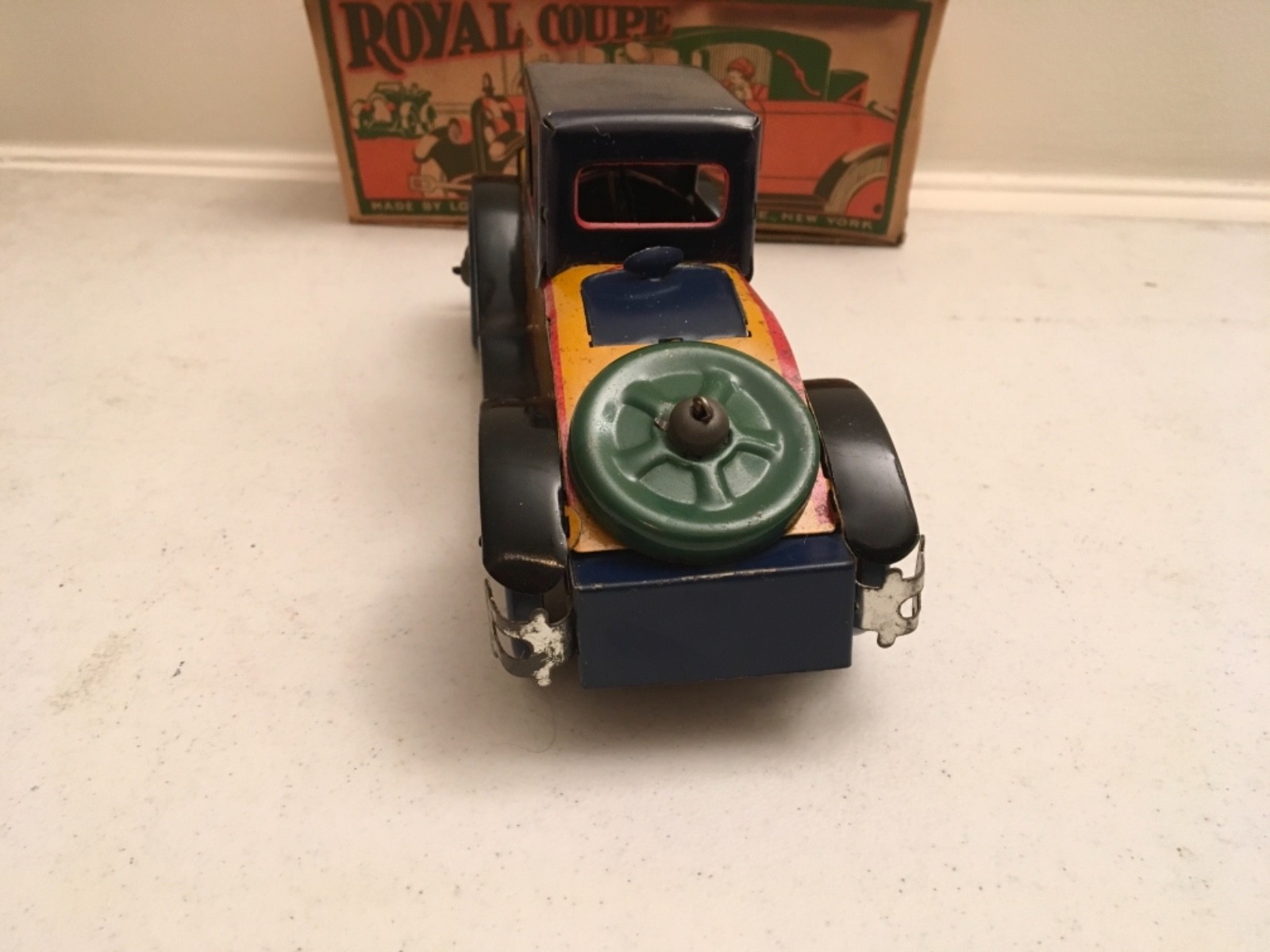 MARX 1920-30’s toy Royal Coupe tin litho car with Box!