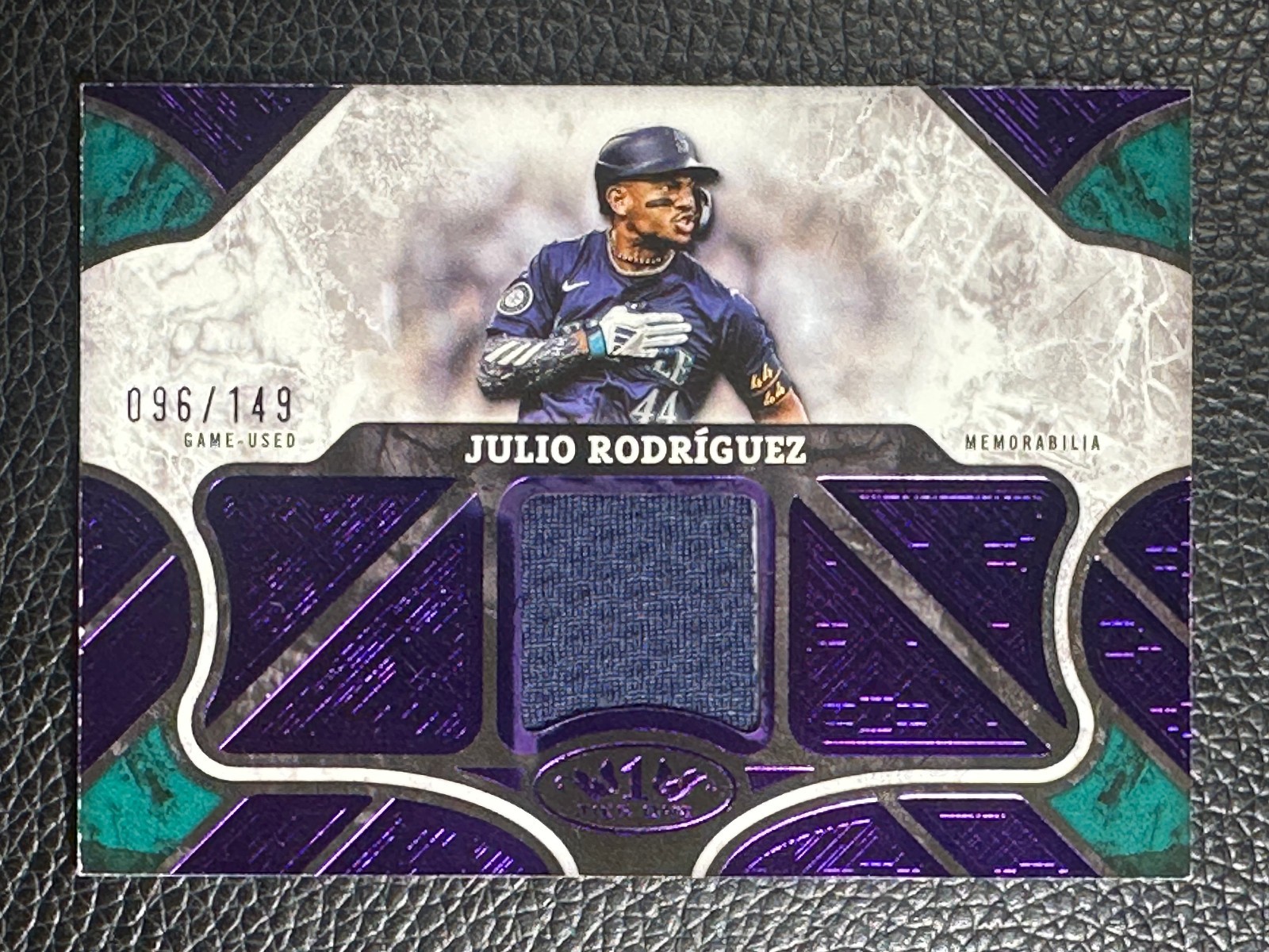 2025 Topps Tier One Purple Julio Rodriguez 96/149 Game Used Jersey