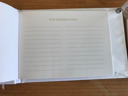 Wedding Guest Book With Pen White Beaded 9 x 7 New David’s Bridal