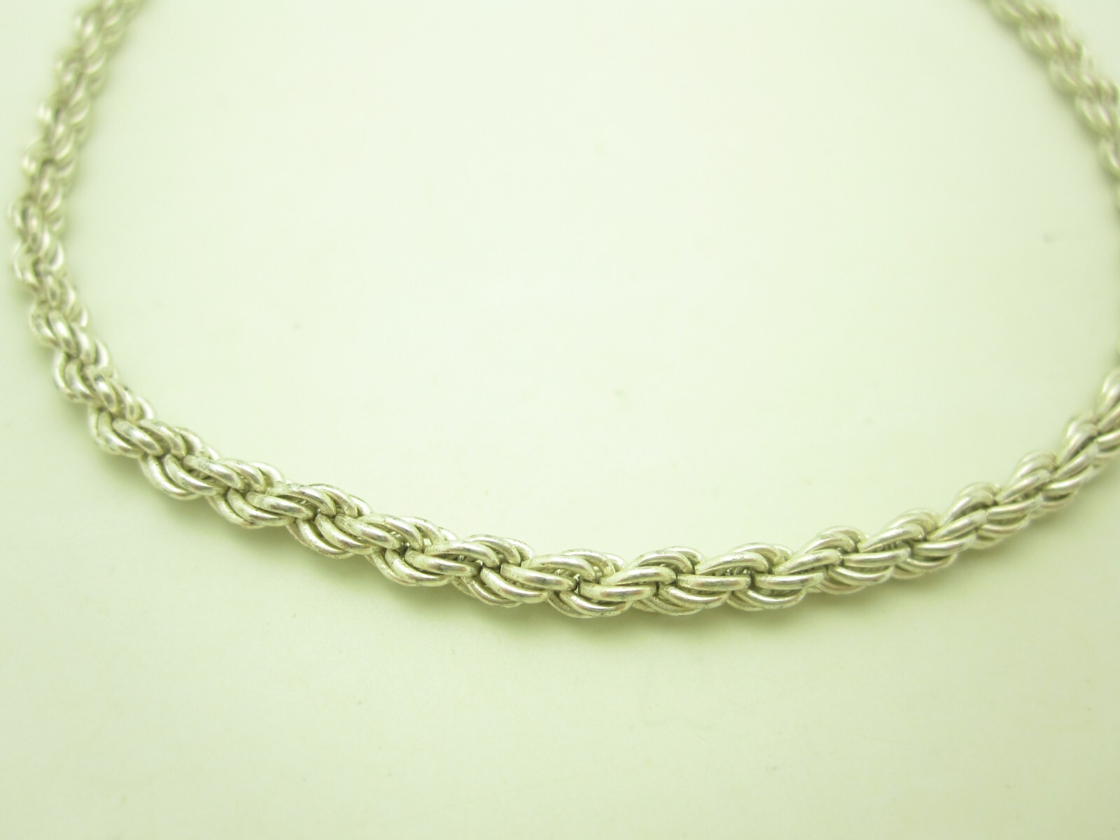 Sterling Silver 2.3mm Textured Rope Chain Bracelet 7.0 EBG