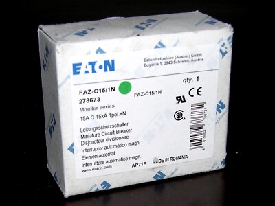 (NEW) EATON FAZ-C15/1N CIRCUIT BREAKER