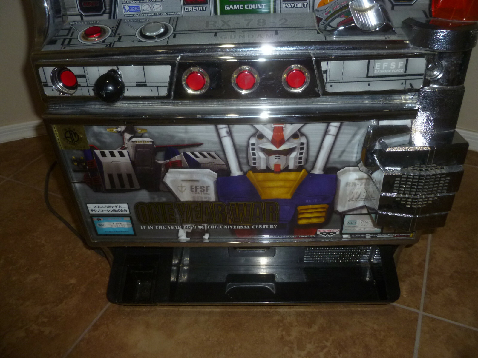 RARE GUNDAM PACHINKO SLOT MACHINE 1 ONE YEAR WAR BANDAI JAPAN IMPORT GAME ROBOT