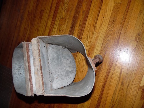 VINTAGE GALVANIZED GRAIN DROP SPOUT REPURPOSE STEAMPUNK CHANDELIER LIGHT LAMP