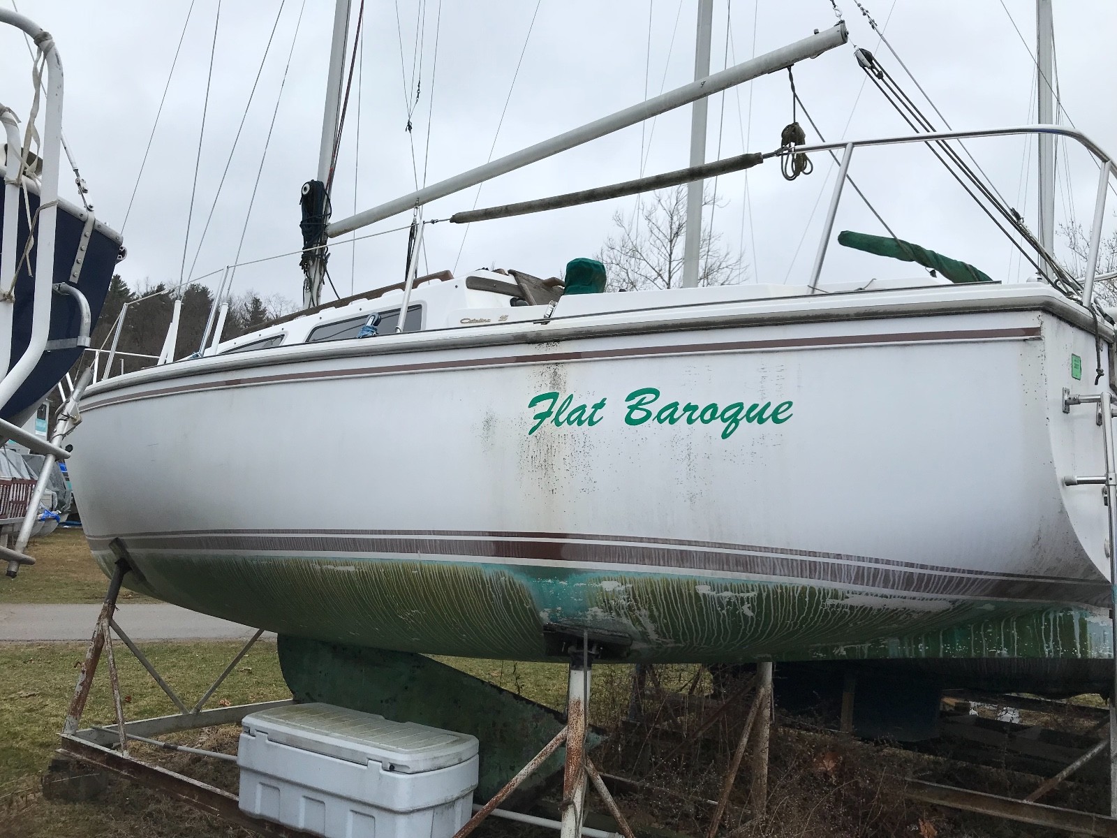 1982 Catalina C-25 25' Sailboat on Cradle, Swing Keel, Sails and Motor Included!