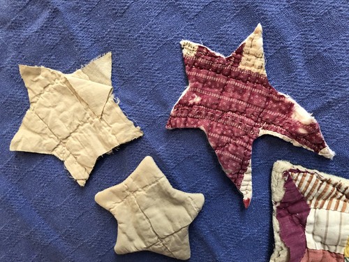 Gathering Of Vintage Quilt Stars for projects, sewing, crafts, accents,Americana