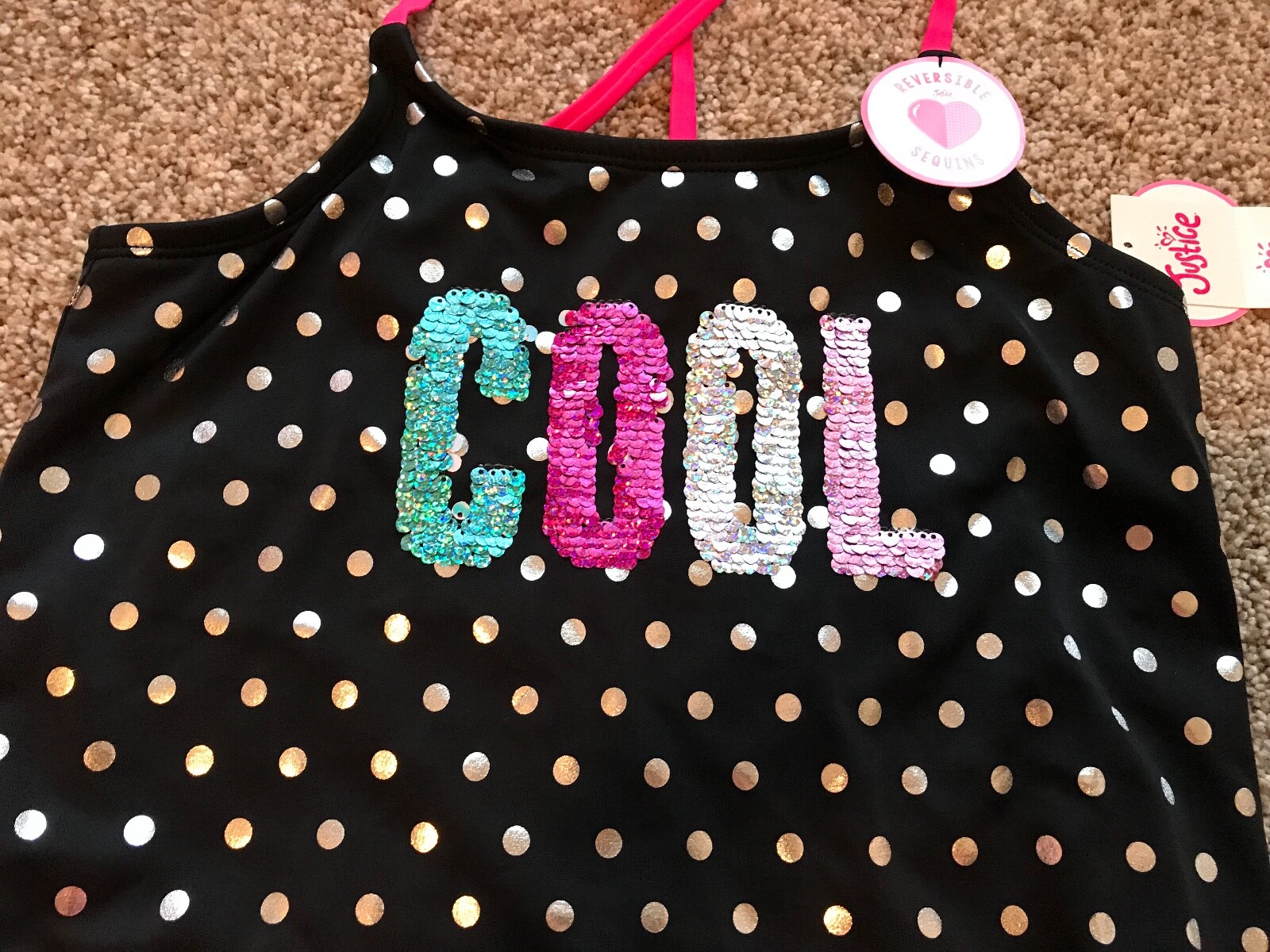 New Justice girl's 2 piece tankini bathingsuit, swimsuit size 12