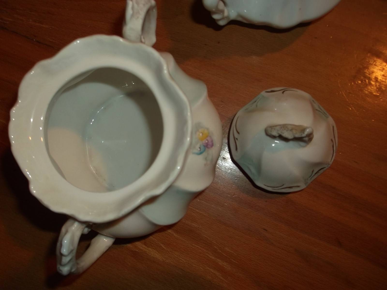 VINTAGE FINE CHINA CREAM PITCHER AND SUGAR BOWL