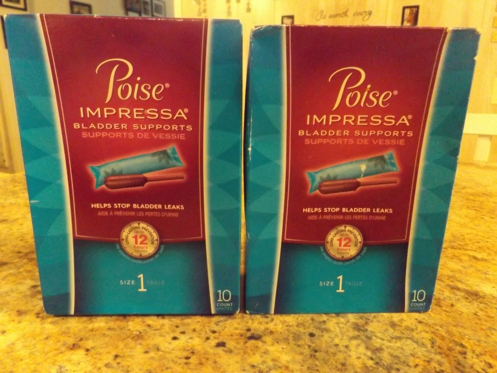 20 POISE SIZE 1 IMPRESSA BLADDER SUPPORTS 2 BOXES OF 10 = 20 TOTAL FREE SHIPPING