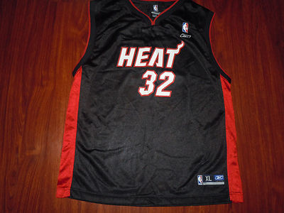Mens NBA Miami Heat O'Neal #32 Reebok Black Red Basketball