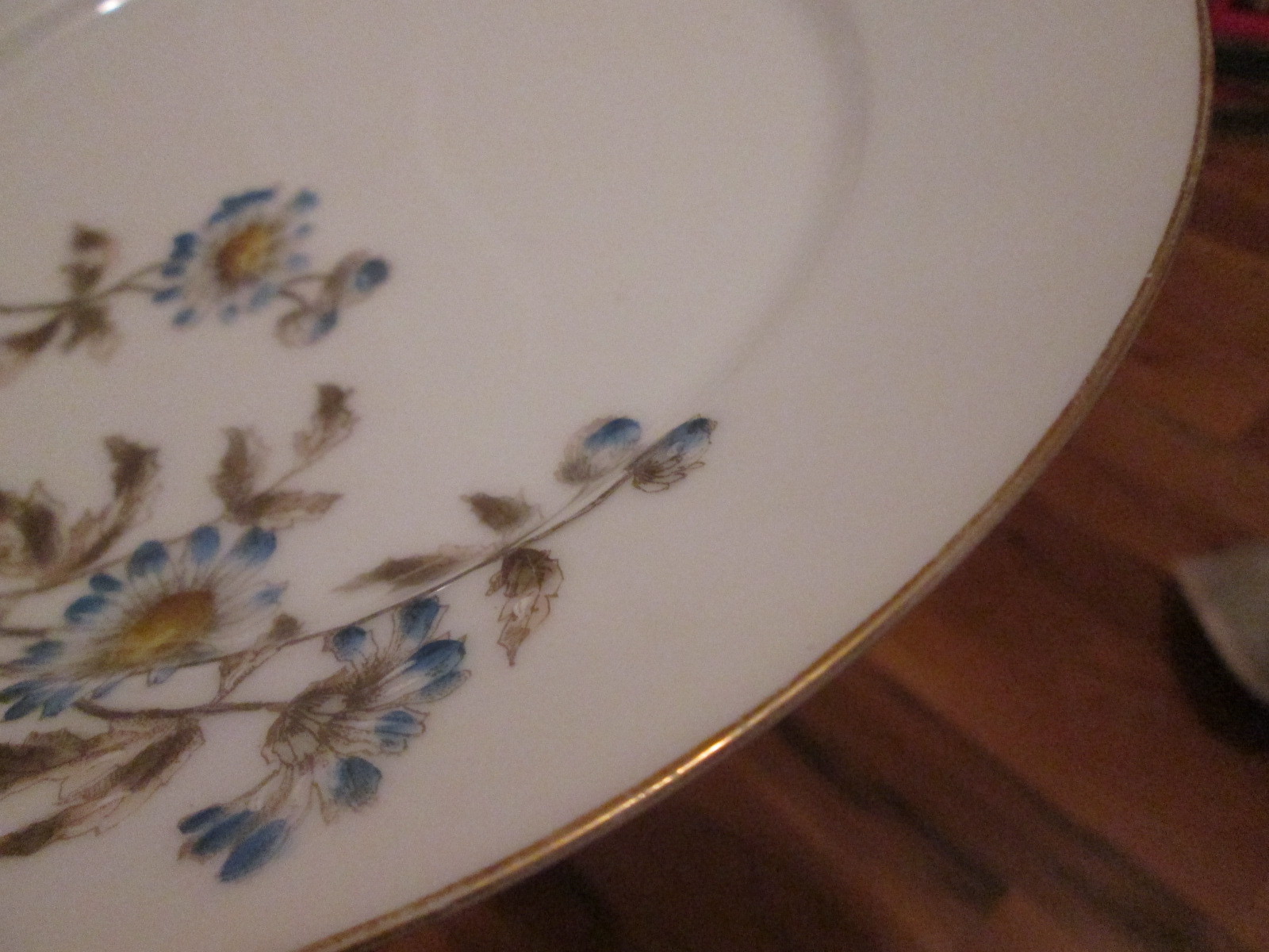 10  c1881 LIMOGES Blue Floral 8 1/2