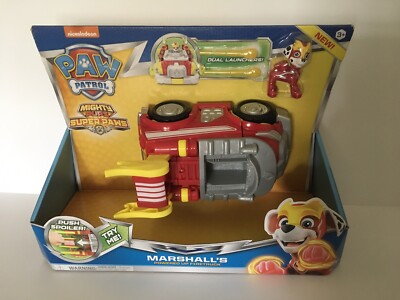 Nickelodeon Paw Patrol Marshall's Powered Up Fire Truck- Mighty Pups Super Paws 