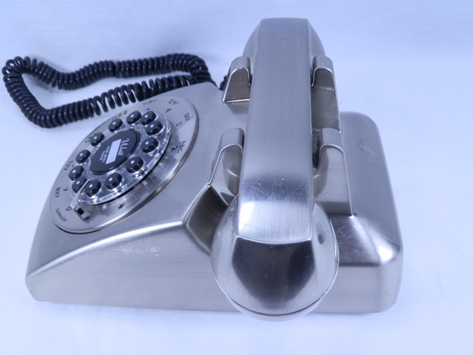 Crosley Brushed Stainless Steel Electric Replica Rotary 1950's Desk Phone