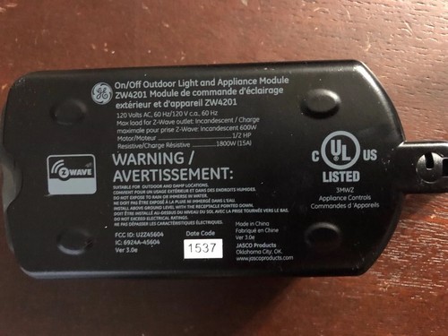 GE Z-Wave Wireless Smart Lighting Control Outdoor Module, ZW4201 Z-WAVE