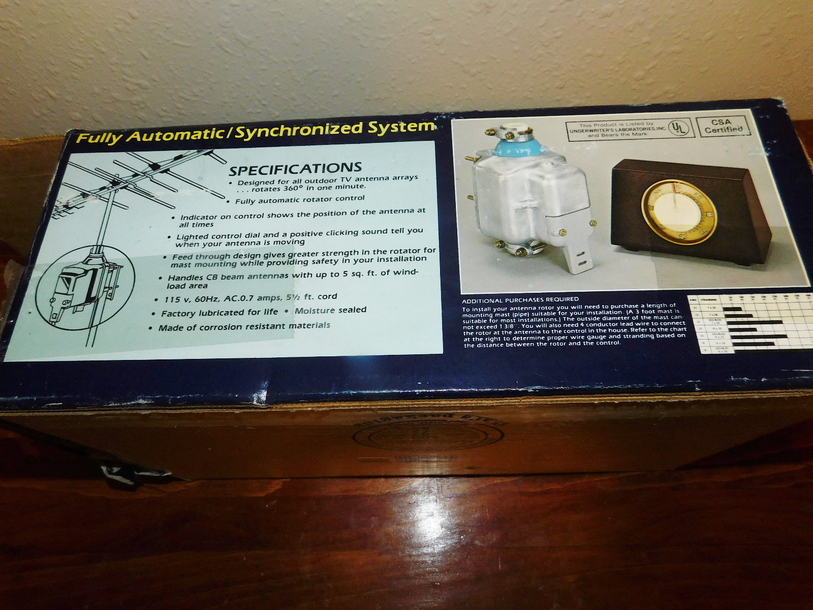 Colormaster Antenna Rotor and Controller Rotator model LC100A For TV NOS