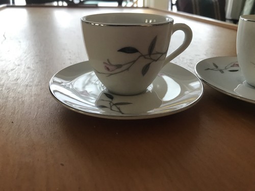 2 Cherry Blossom Demitasse cups & saucers  Fine China Japan #1067