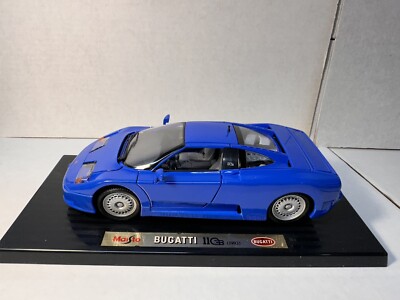 Maisto 1992 Bugatti EB110 Blue 1:18 Diecast (READ) (has paint rash)