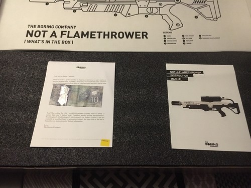 ????Not A Flame Thrower The Boring Company ????Elon Musk Number 00061 Top 100??