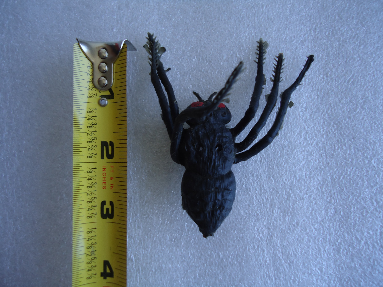 Vintage Toy Fly insect bug black rubber