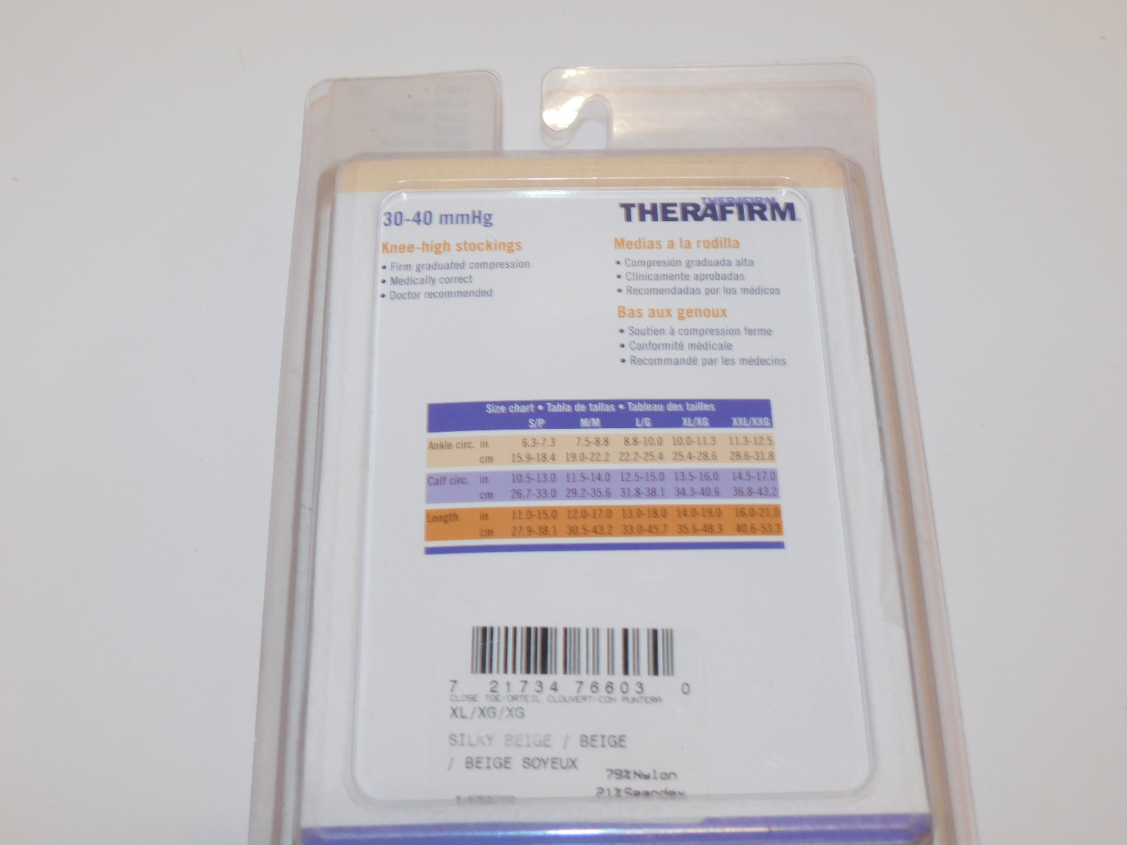 Therafirm Gradient Compression Hosiery 30-40 mmHg Knee High CLO/Toe XL Beige