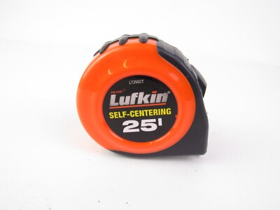 Lufkin Self-Centering Measuring Tape Measure 1'' x 25' L725SCT Black/Red